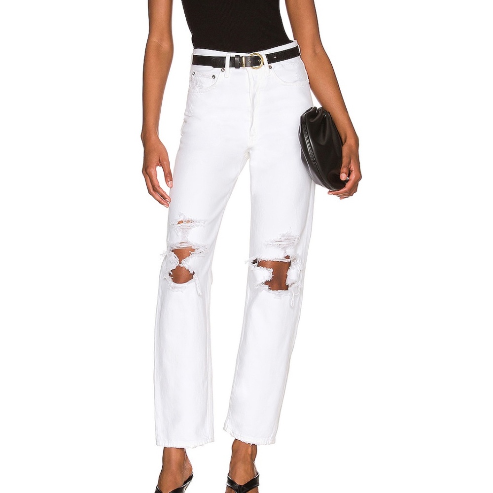 AGOLDE White 90s Mid-Rise Loose Fit Jeans
